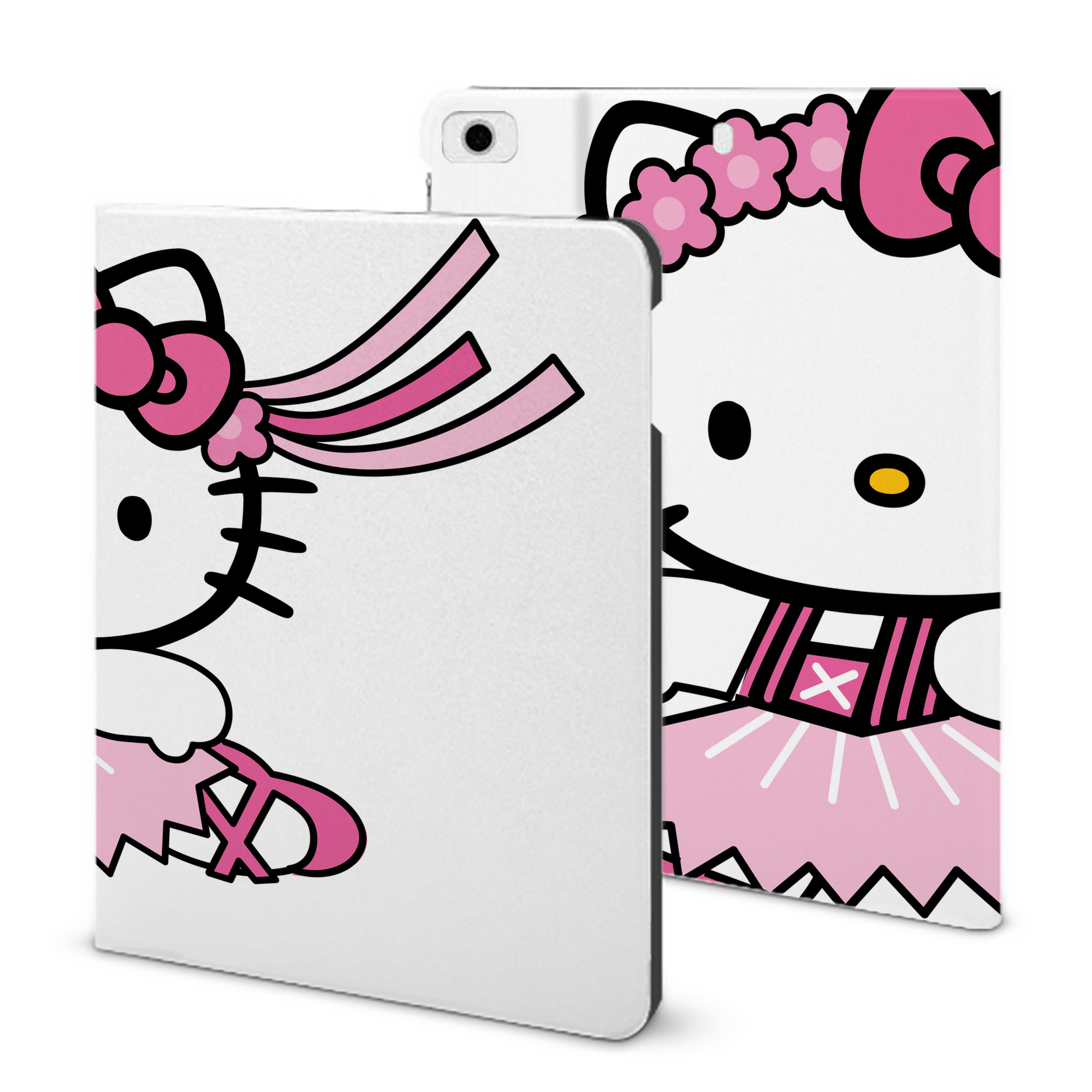 （画像用） Hello Kitty ハローキティ IPad ケース ブック型 PUレザー TPU 耐衝撃 軽量 薄型 ペン収納なし 全面保護 IPad 各モデル対応